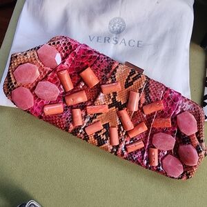Vintage Multicolor Michael Kors Snakeskin Leather Clutch (Cheaper On Depop)